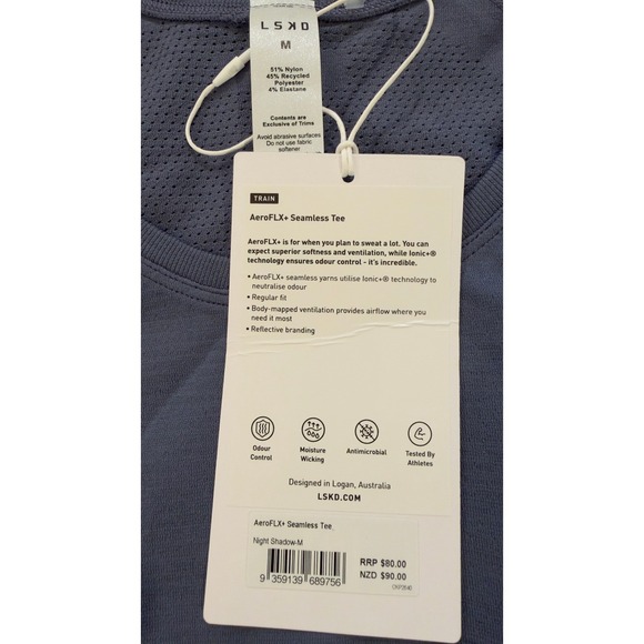 LSKD AeroFLX+ Seamless Tee Night Shadow Workout Shirt Womens Medium NWT NEW - Picture 9 of 16